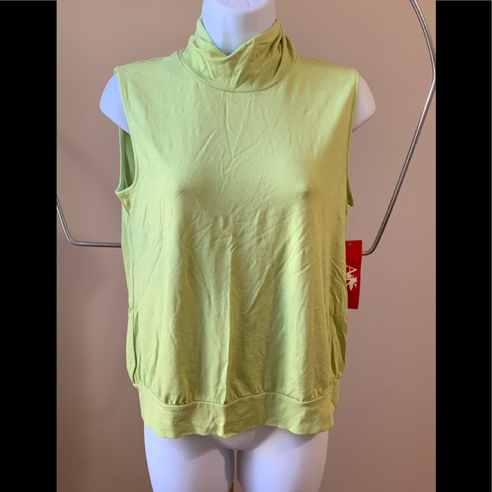 💸REDUCED💸 NEW WITH TAG - Anne Klein medium sleeveless mock neck top spring green